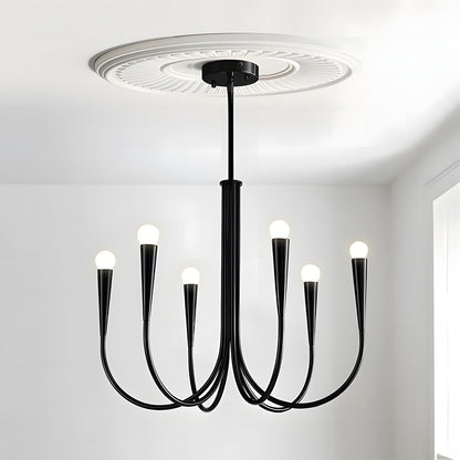 Luren Light Luxury Candle Iron Branch Chandelier