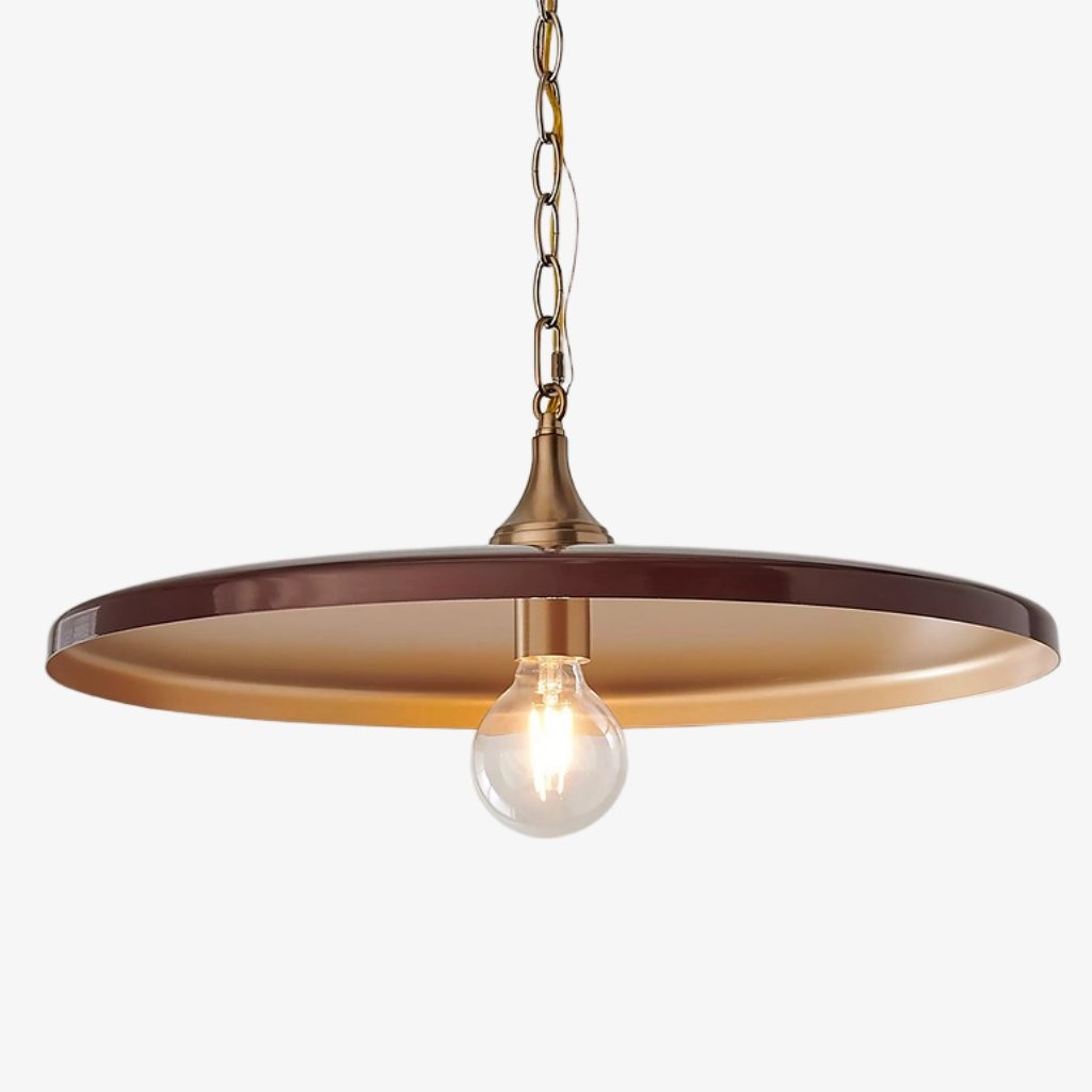 Adley Mid-Century Brass Disc Pendant Light