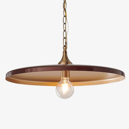 Adley Mid-Century Brass Disc Pendant Light