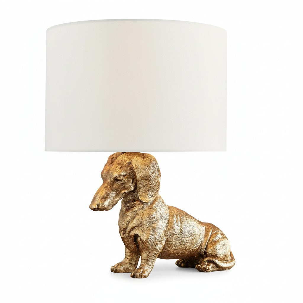 Aurea Unique Animal Table Lamp - Dog Sculptural Accent Lighting for Bedroom & Living Room