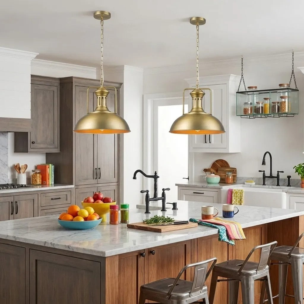Soliviel Industrial Metal Dome Pendant Light