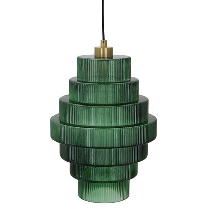 Kaelyn Bottle Shade Stained Striped Glass Pendant Light