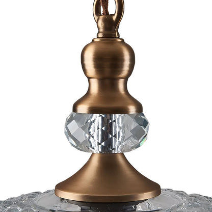 Jaime Antique Brass and Glass Flower Pendant Light