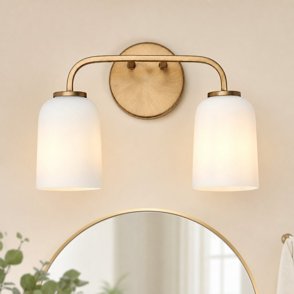 Bransen Modern Milk Glass 2/3-Light Vanity Wall Sconce