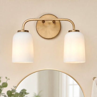 Bransen Modern Milk Glass 2/3-Light Vanity Wall Sconce