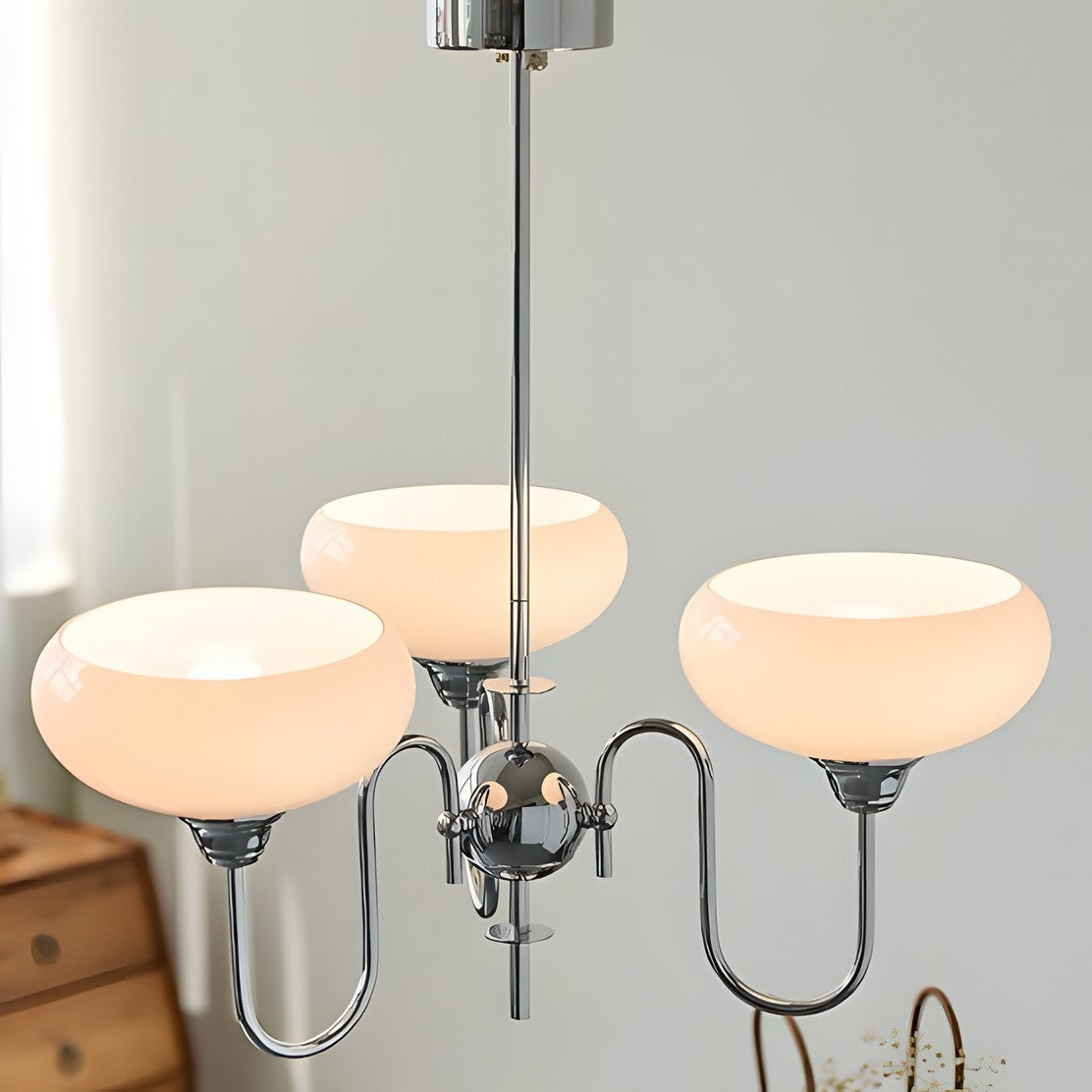 Luna Cream White Bubble Glass Chandelier