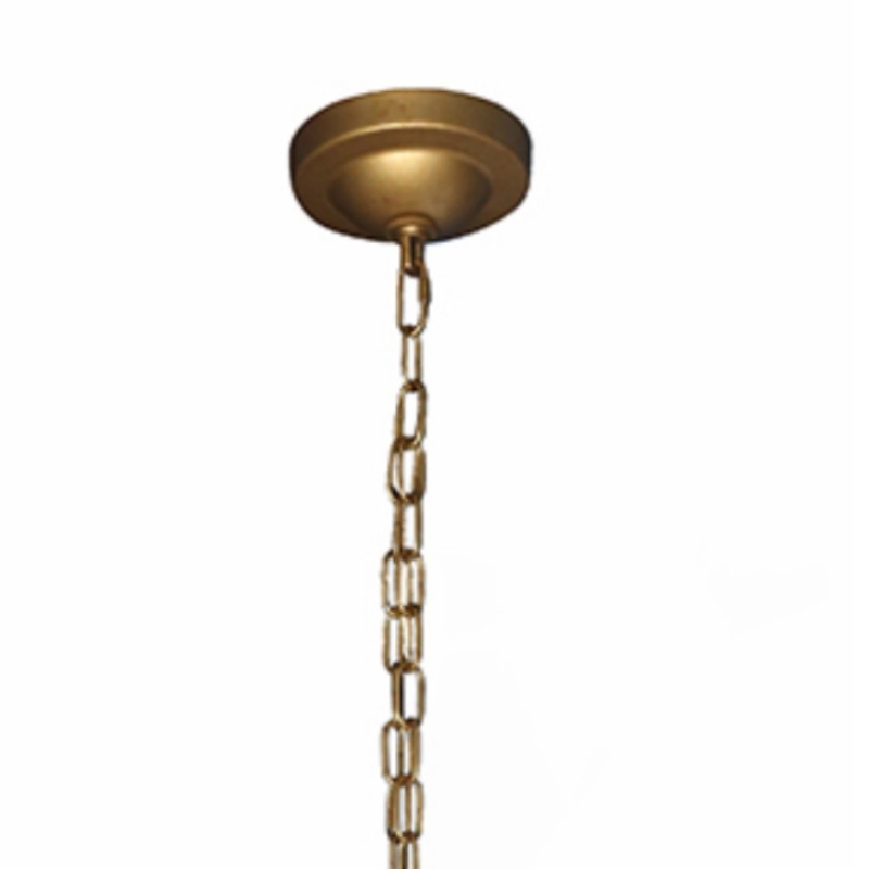 Jock French Gold Wagon Wheel Candle-Shaped Metal Chandelier