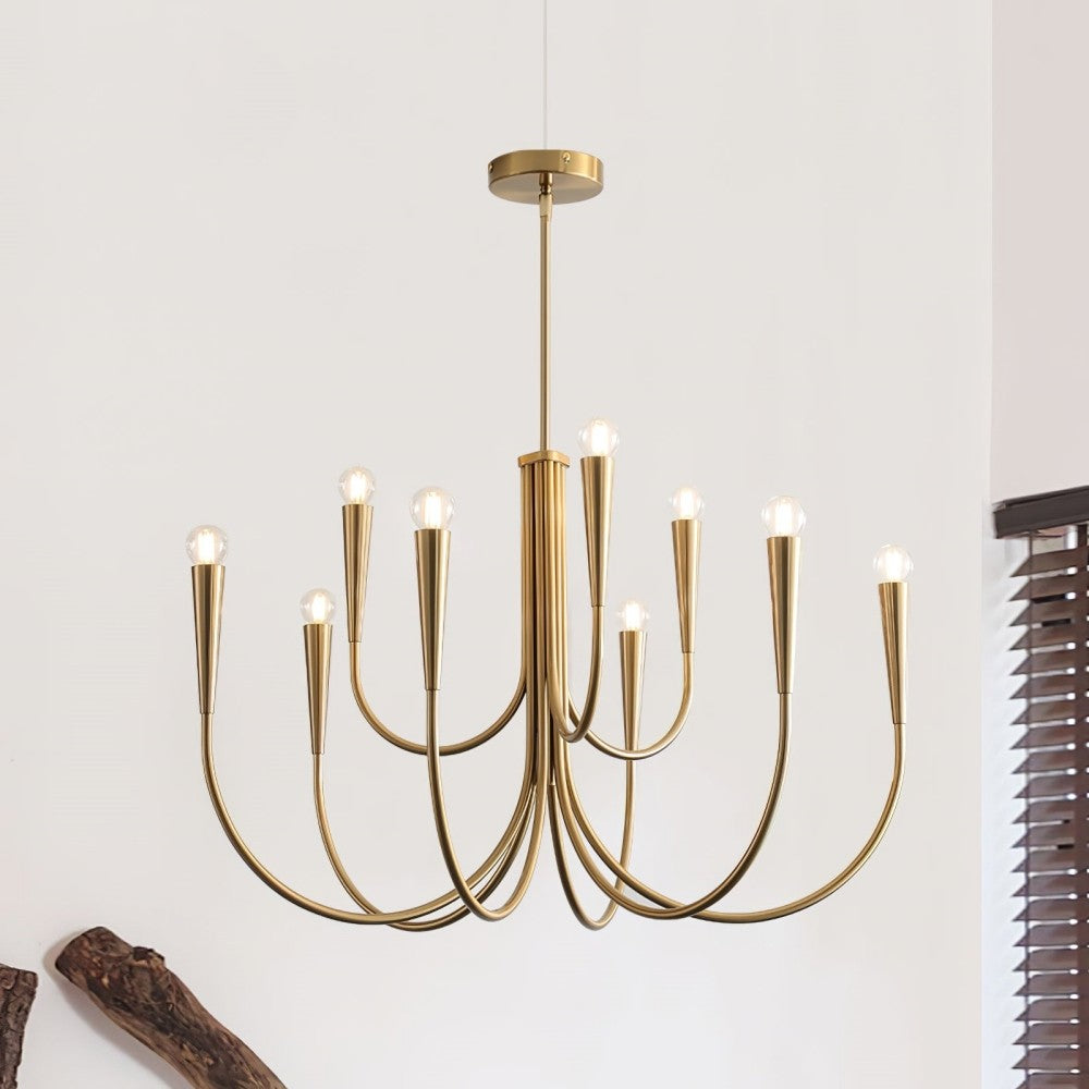 Luren Light Luxury Candle Iron Branch Chandelier