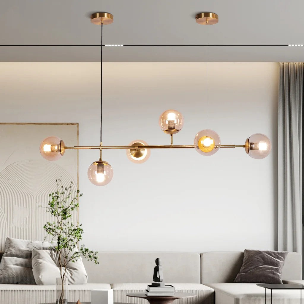 Celestina 6 Light Linear Glass Orb Pendant Light