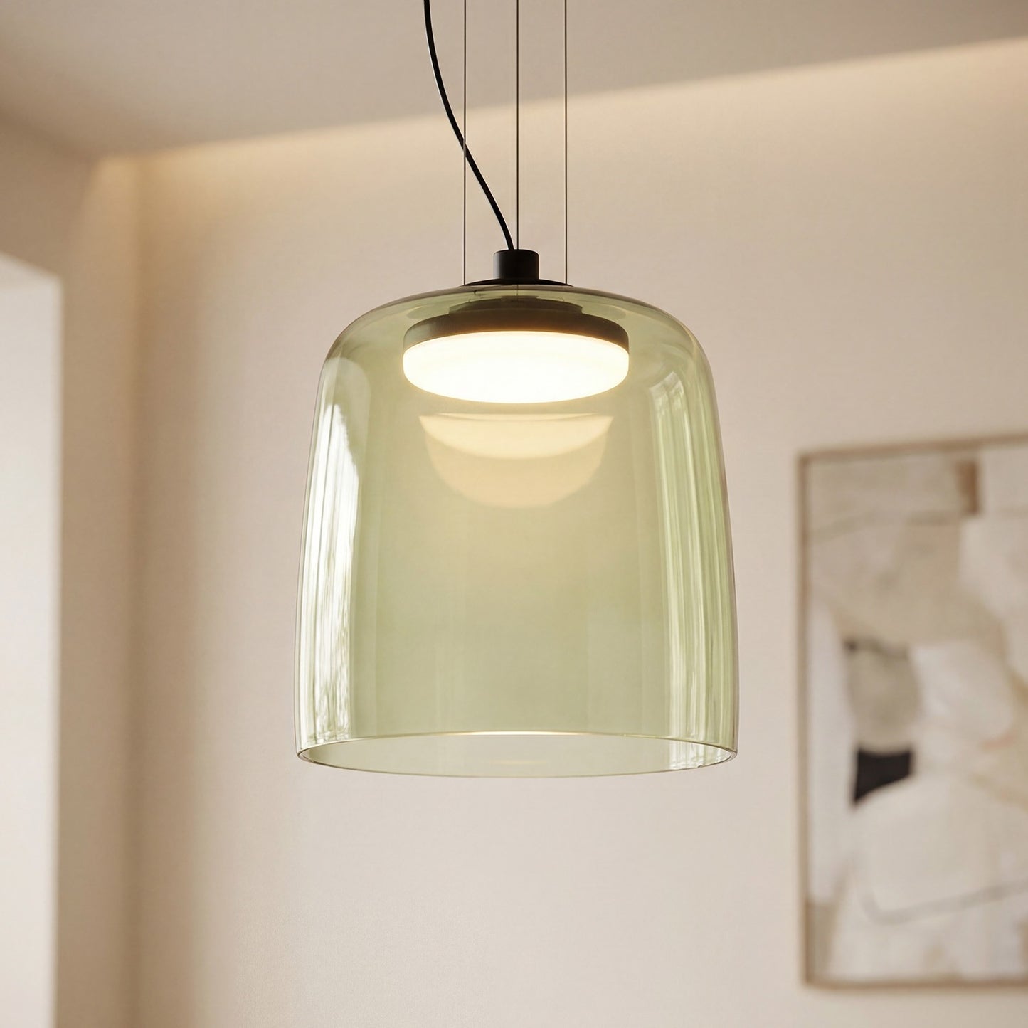 Zaire Bowl Shaped Layer Stained Glass Pendant Light