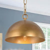 Meadow Farmhouse Brushed Gold Metal Dome Pendant Light