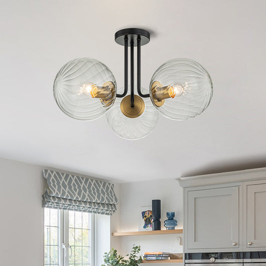 Ivey Water Ripple Glass Globe Ceiling Light