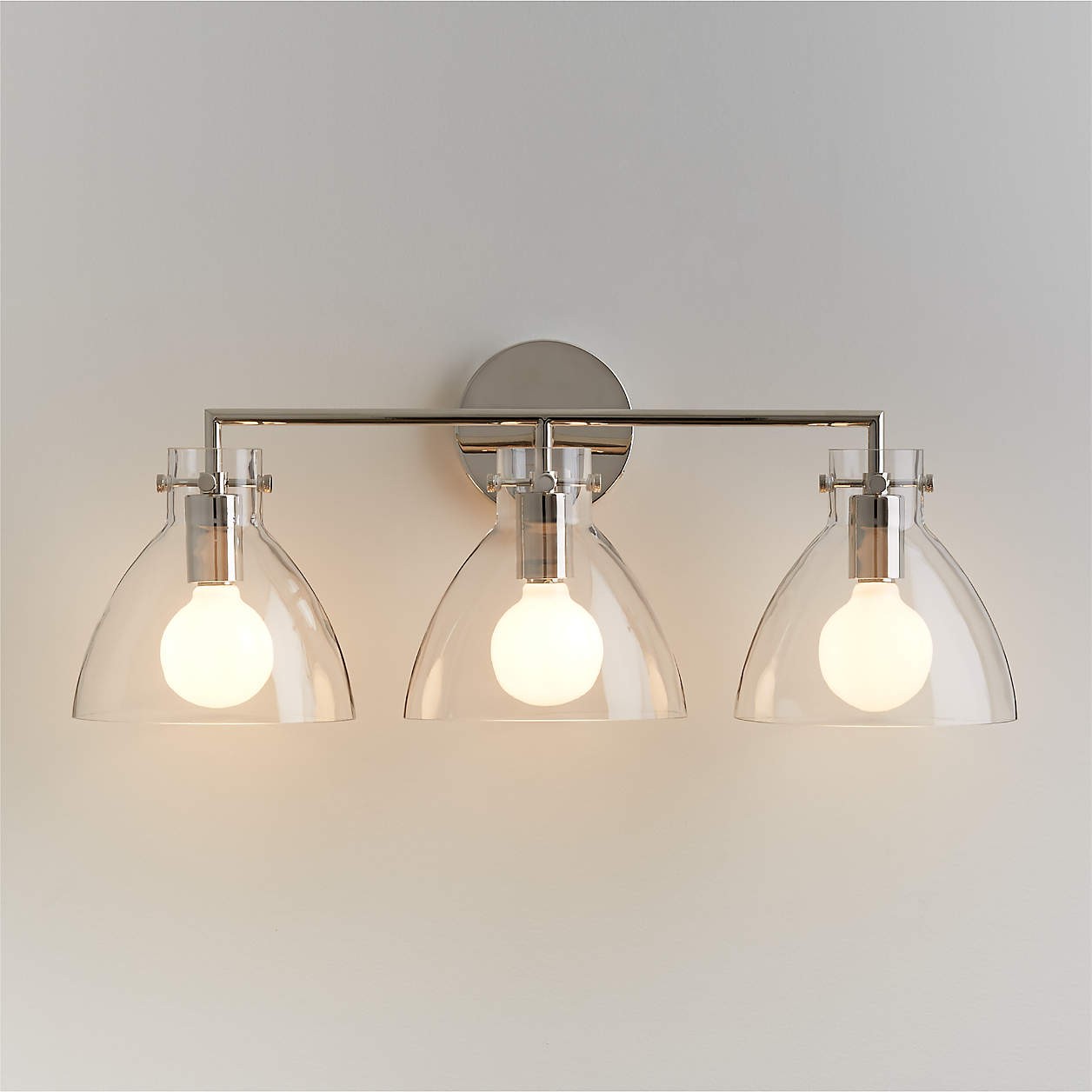 York Minimalist 3-Light Glass Globe Metal Wall Light