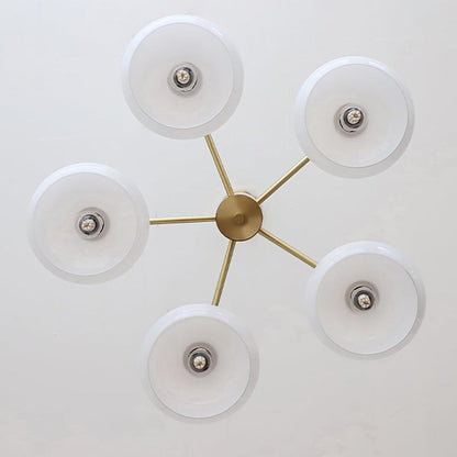Xanthea Elliptical Persimmon Milk Glass Chandelier