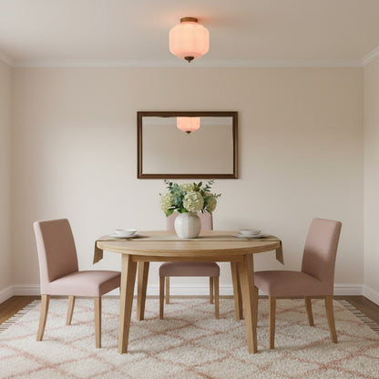 Conran Vintage Milk Glass Semi Flush Mount Eloise Ceiling Light