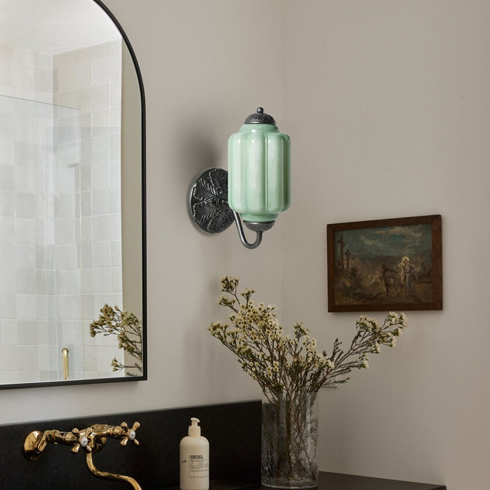 Vintage Elegant Milk Glass Eloise Wall Sconce - Retro Accent Lighting for Bathroom\Bedroom\Hallway