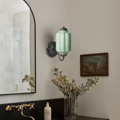 Vintage Elegant Milk Glass Eloise Wall Sconce - Retro Accent Lighting for Bathroom\Bedroom\Hallway