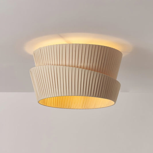 Mvari Modern Beige Pleated Fabric Ceiling Light