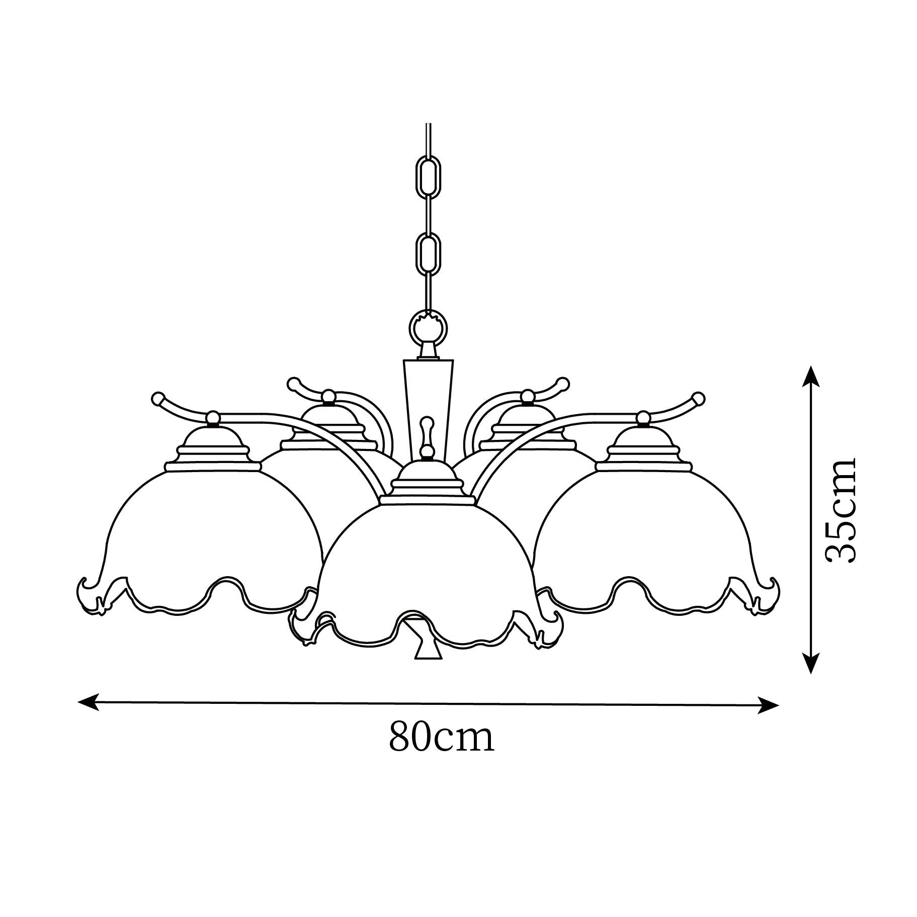 Erin French Country Crack Flower Glass Chandelier