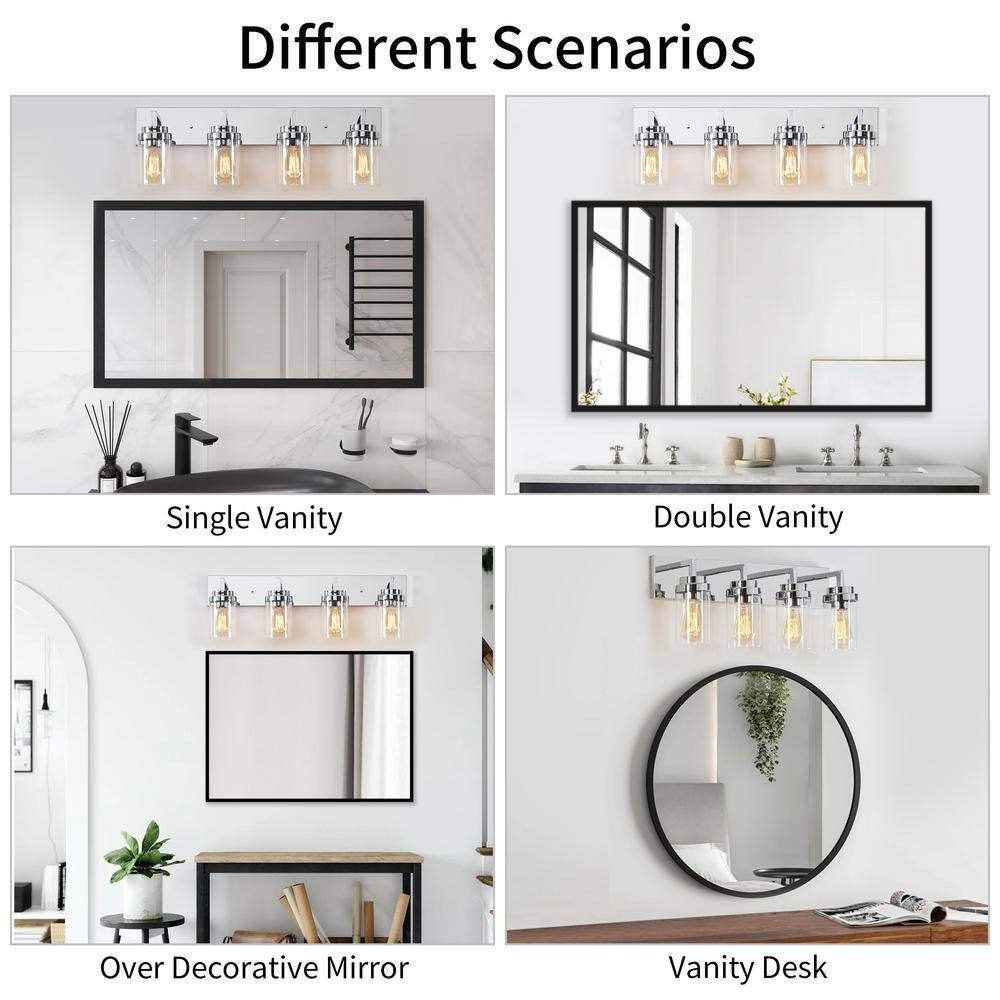 Pyros Farmhouse Clear Glass Cylinder Vanity Wall Light