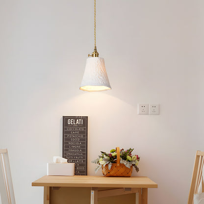 Carlo KiKi Fluted Ceramic Brass Pendant Light