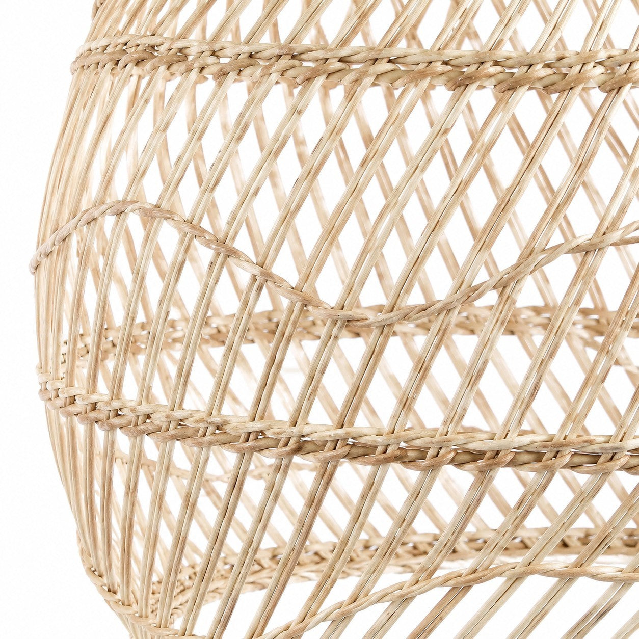 Laura Bohemian Style Bleached Rattan Pendant Light