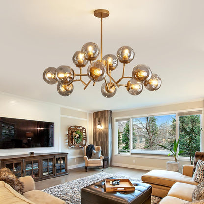 Breckett Modern Smoky Gray Glass Sputnik Chandelier