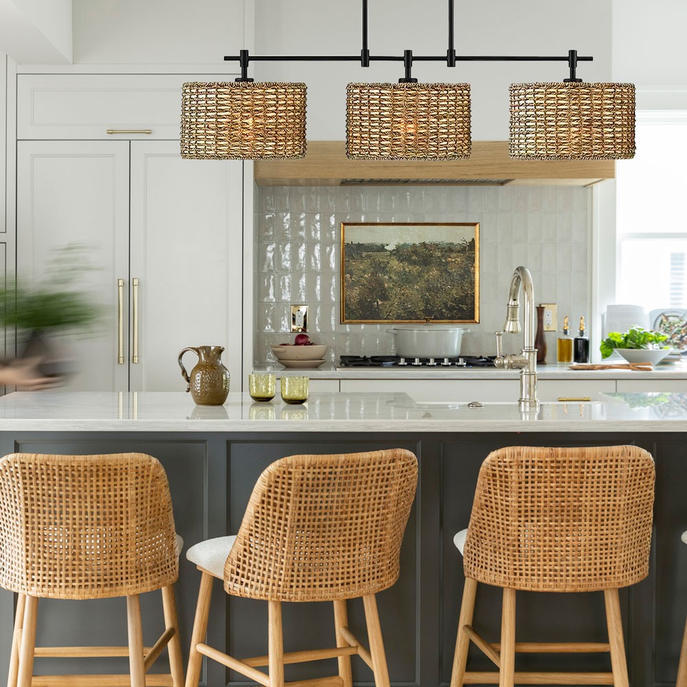 Raphael Beachy 3 Light Dimmable Drum Chandelier for Dining Room