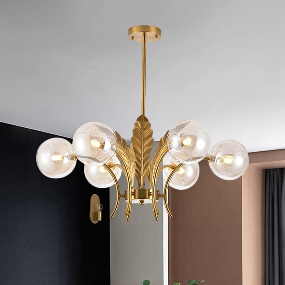 Zephyr Luxury 6-Lights Globe Glass Chandelier