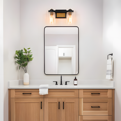 Dyril Modern Matte Black Cylinder Glass Sconce