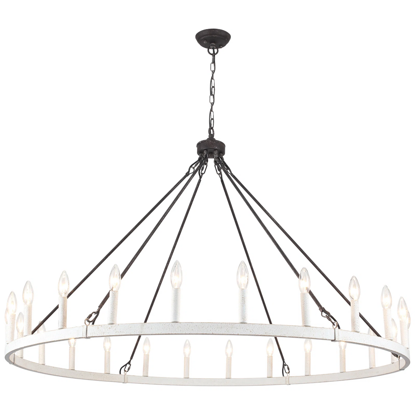Raeth Farmhouse 24 Lights Wagon Wheel Candle Style Chandelier
