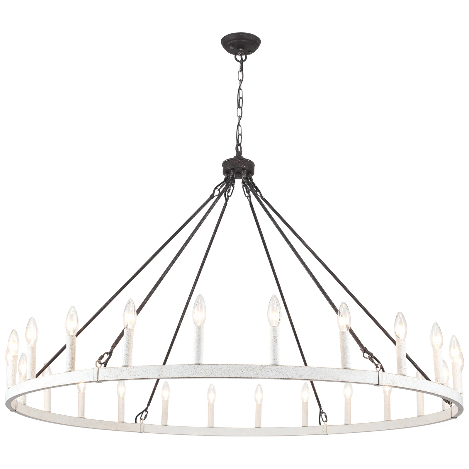 Raeth Farmhouse 24 Lights Wagon Wheel Candle Style Chandelier