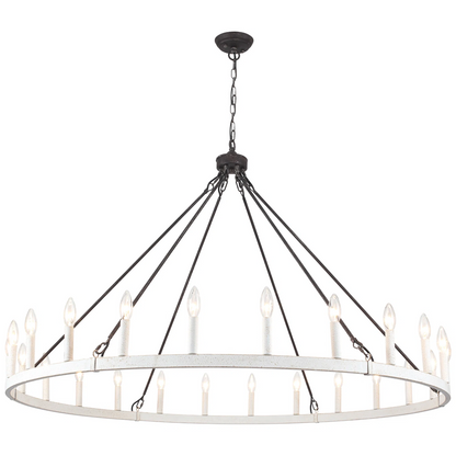 Raeth Farmhouse 24 Lights Wagon Wheel Candle Style Chandelier