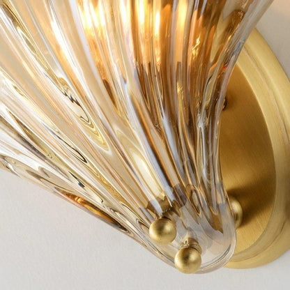 Neha Retro Shell-Shaped Glass Wall Light