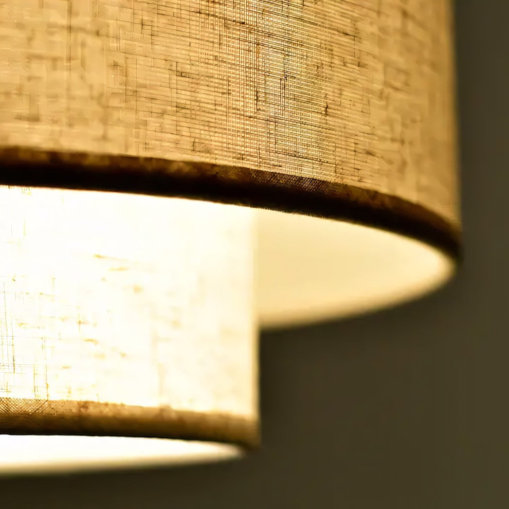 Aevon 3-Light Matte Brown Double Drum Pendant Light
