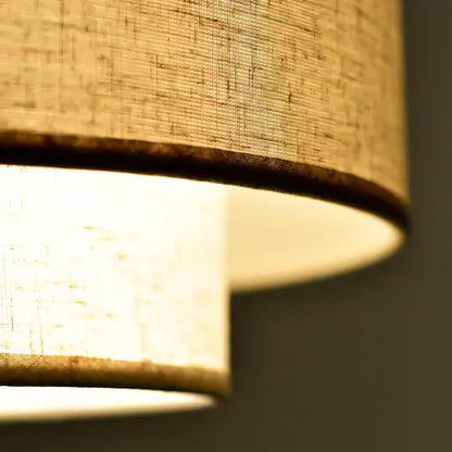 Aevon 3-Light Matte Brown Double Drum Pendant Light