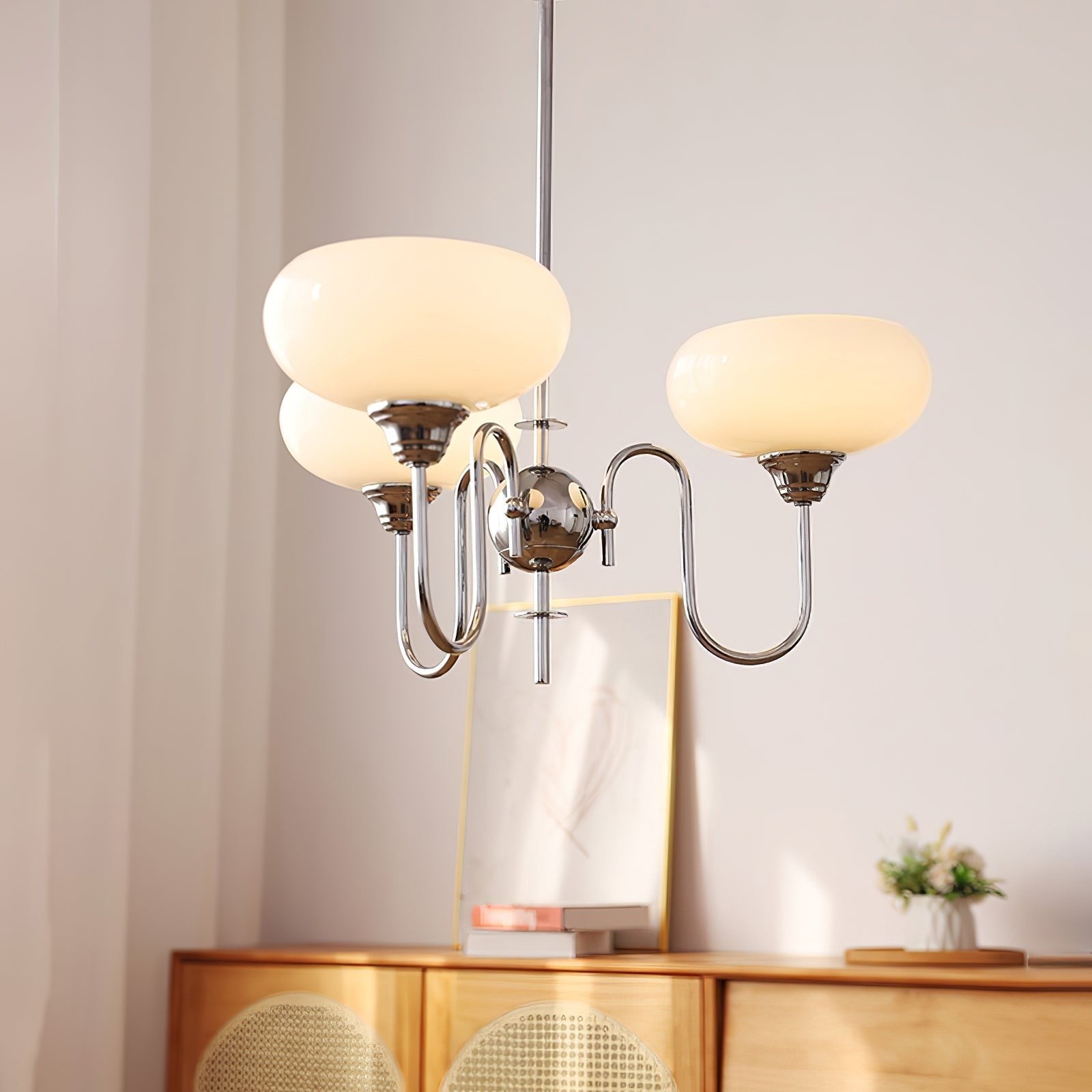 Luna Cream White Bubble Glass Chandelier