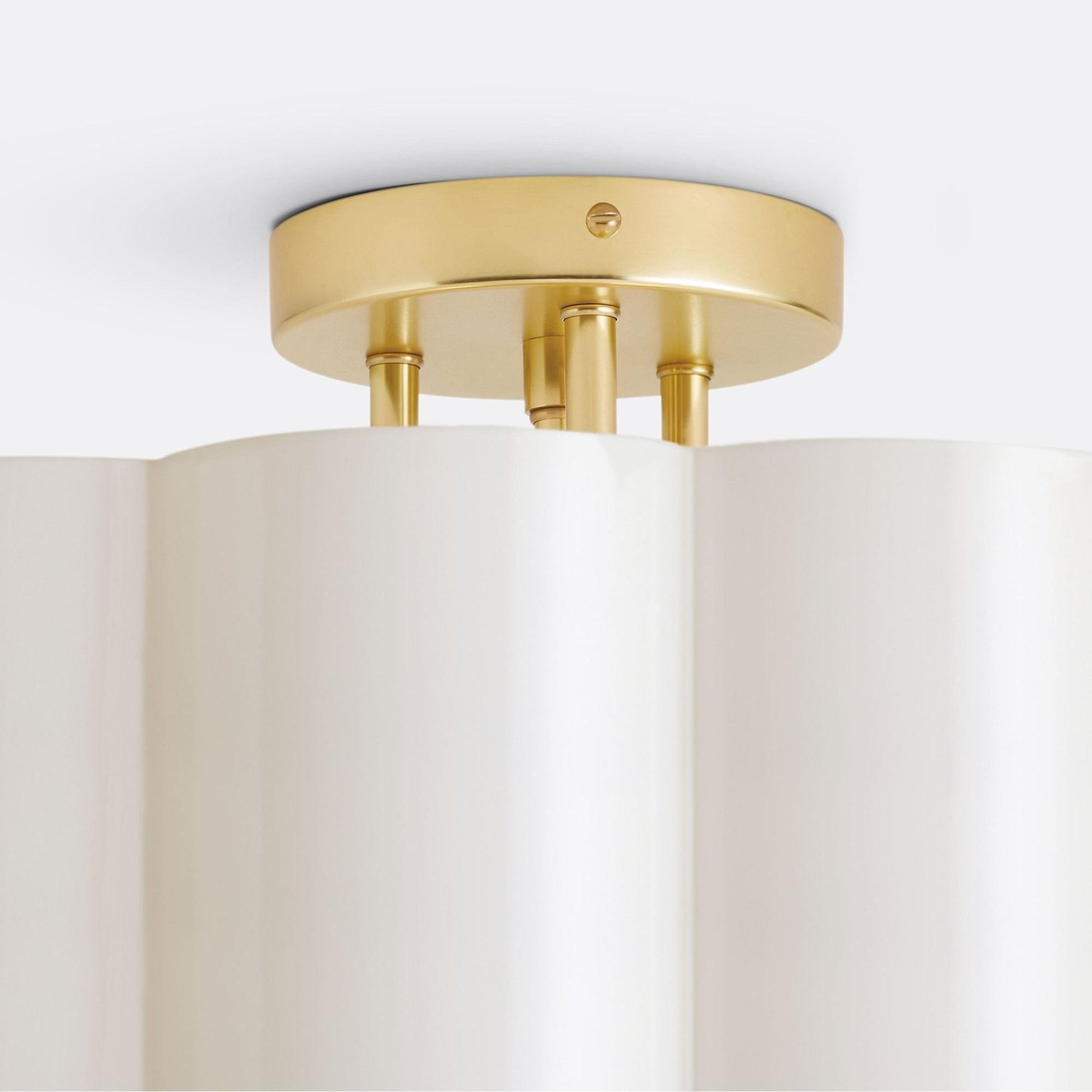 Hanahs Farmhouse Milk Glass Scalloped Shade Ceiling Light