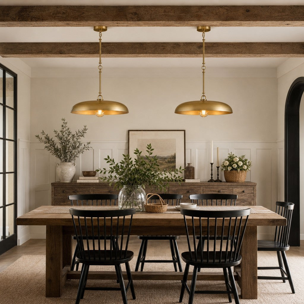 Leila Industrial Rustic Bronze Cone Shade Pendant Light