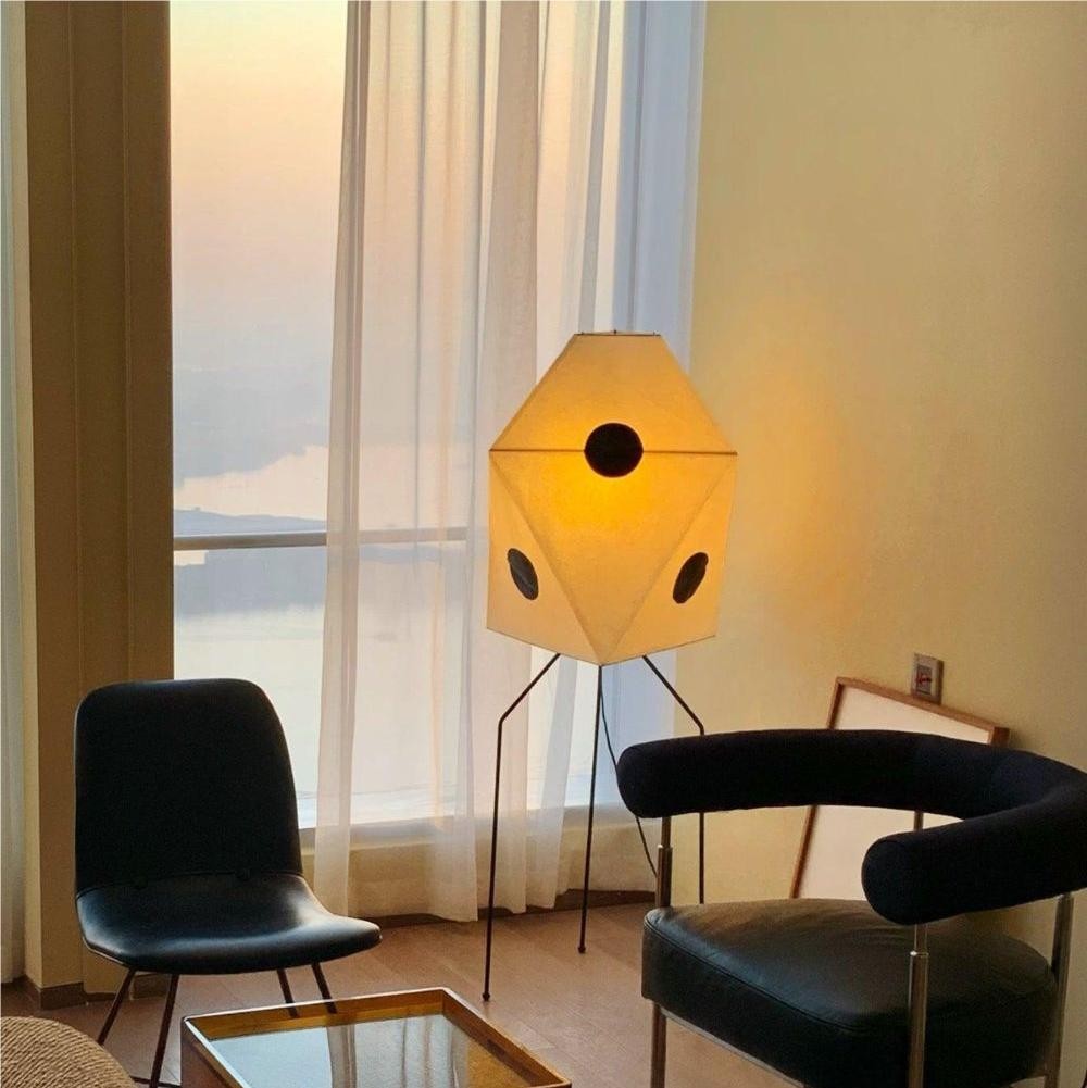 Kiran Minimalist Wabi-sabi Tripod Floor Lamp
