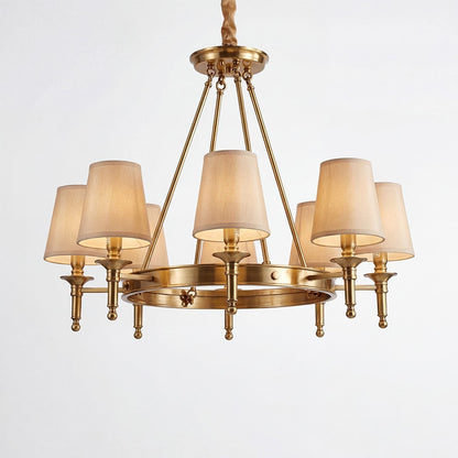 Yasmin Antique Brass Wagon Wheel Chandelier
