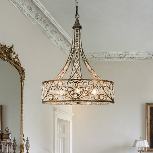Audenor Retro Crystal Drum Chandelier