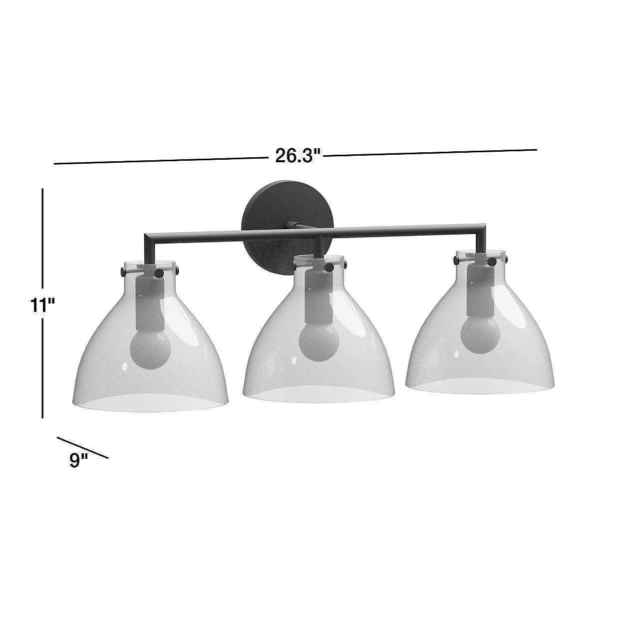 York Minimalist 3-Light Glass Globe Metal Wall Light