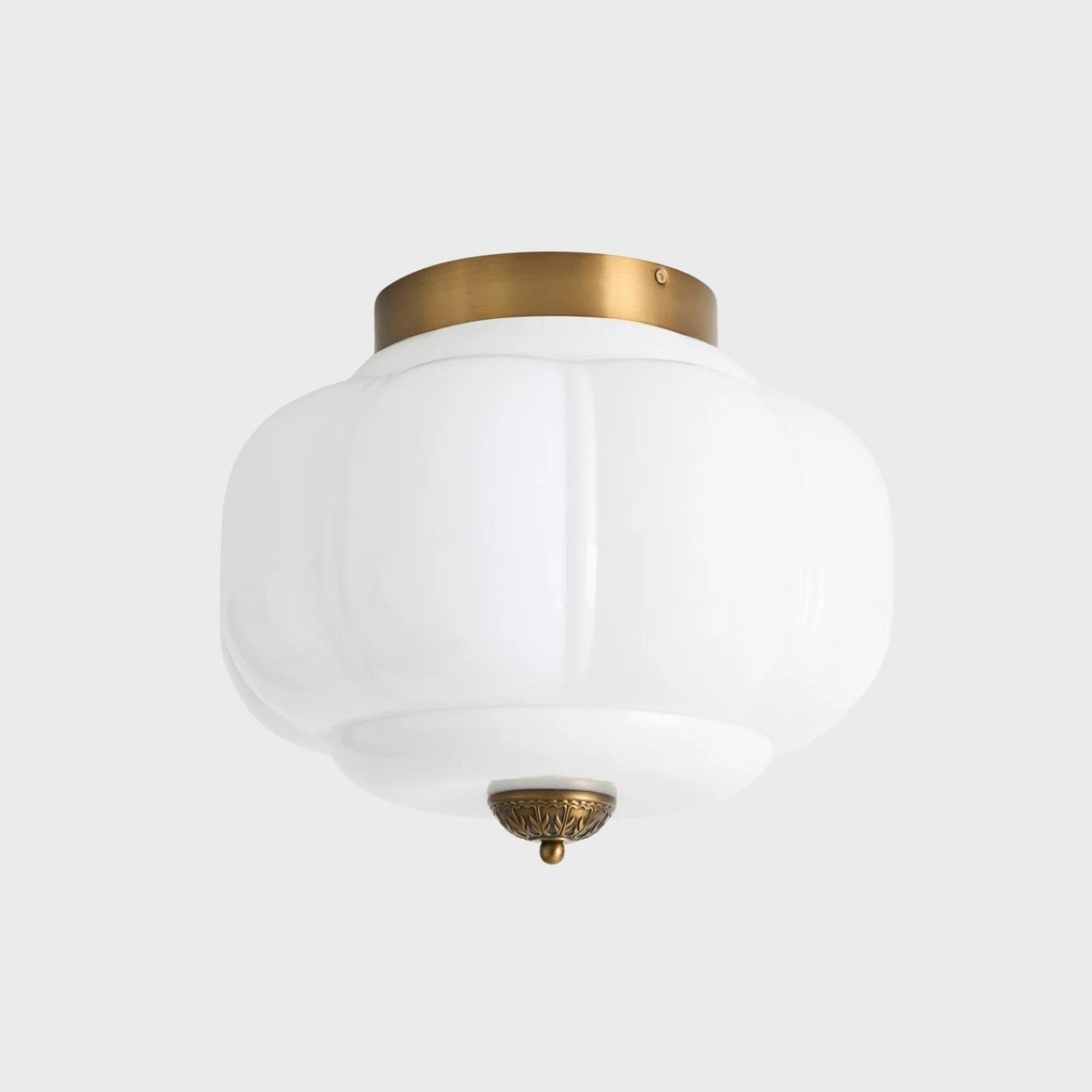 Ozita Retro Milk Glass Semi Flush Mount Eloise Ceiling Light