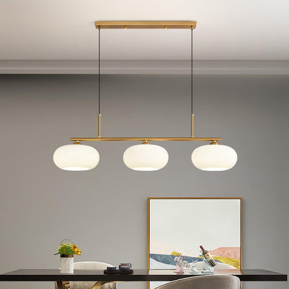 Wrythe 3-Light Milk Glass Linear Pendant Light