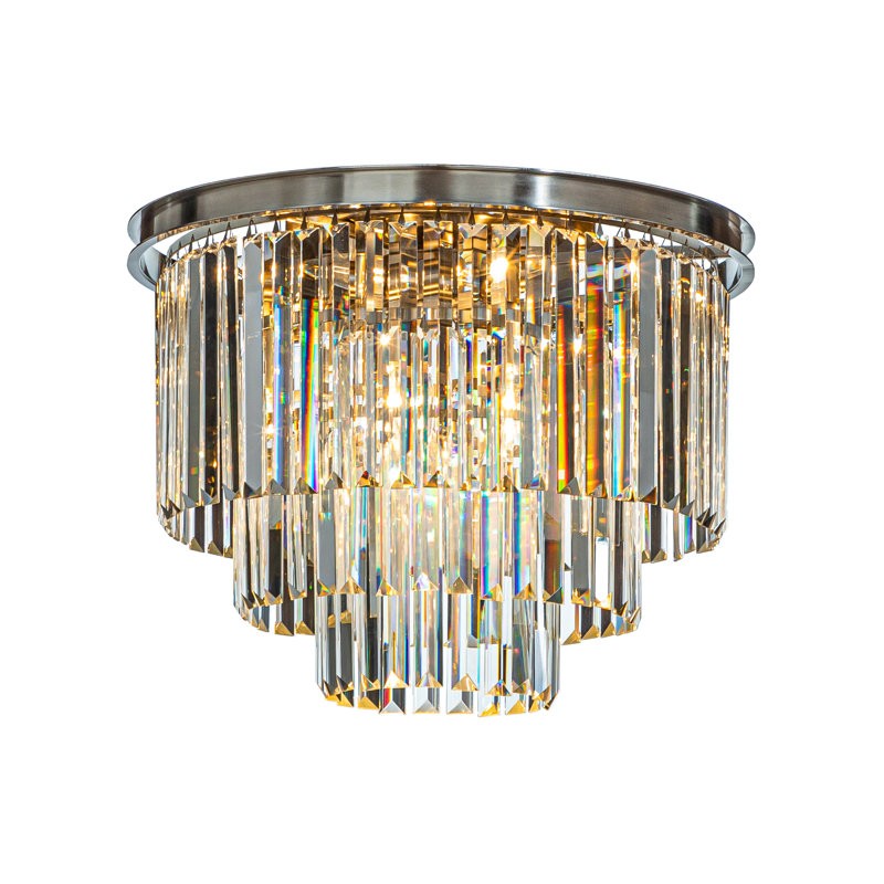 Brigitte Luxurious Three Layer Crystal Flush Mount Chandelier