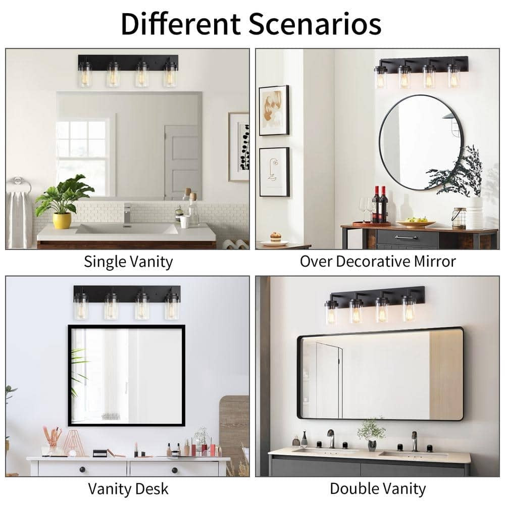 Pyros Farmhouse Clear Glass Cylinder Vanity Wall Light