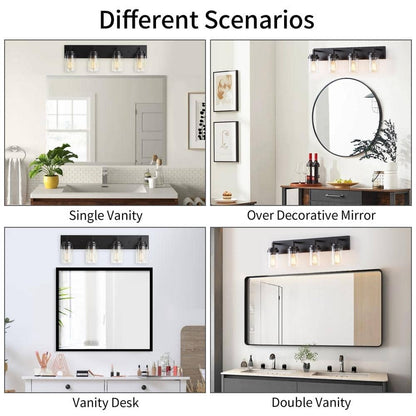 Pyros Farmhouse Clear Glass Cylinder Vanity Wall Light