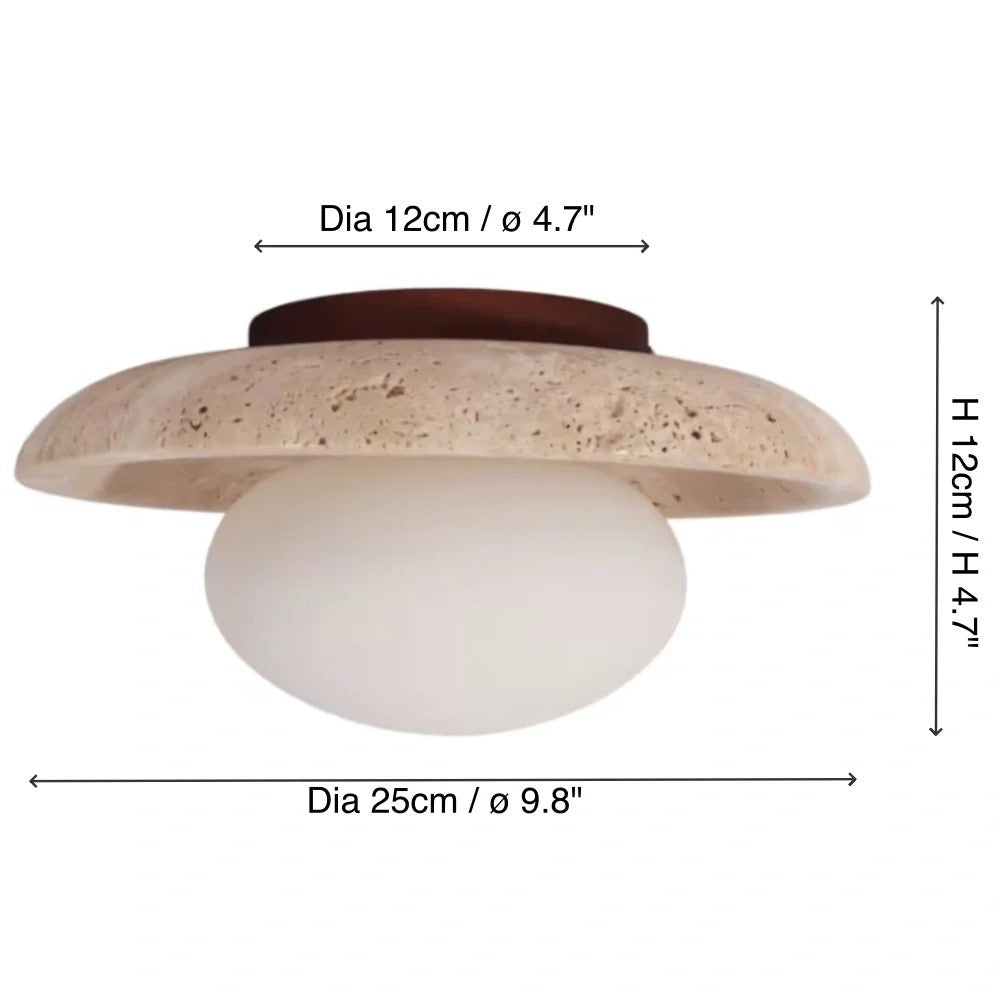 Solindra Modern Travertine Round Ceiling Light
