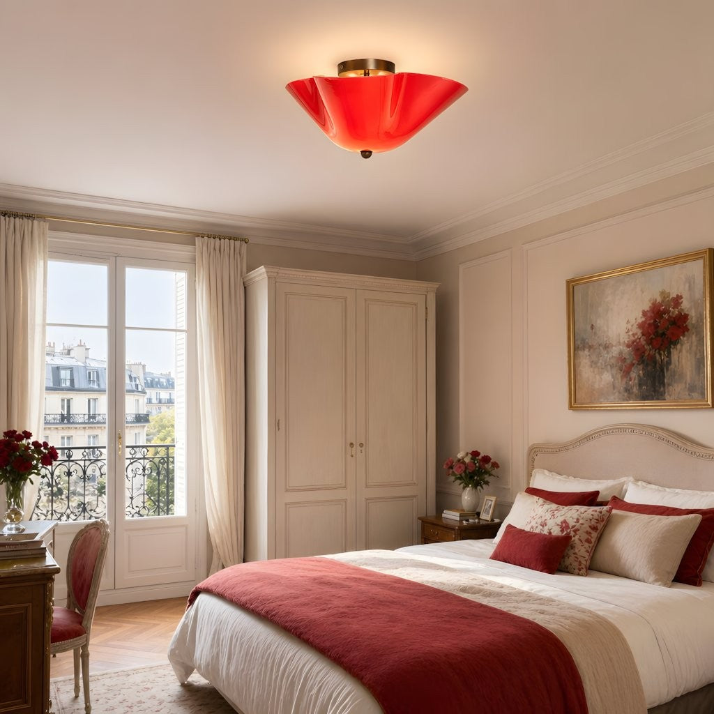 Esmay Modern Wavy Glass Fazzo Flush Mount Ceiling Light